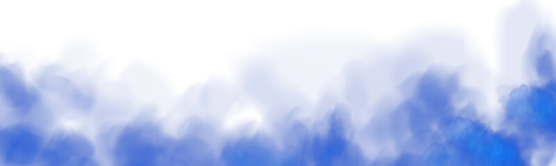 Fantastic blue smoke. Magic smoke. Smog cloud on podium or stage. Fog vapor over ground or water surface, magic haze. PNG.