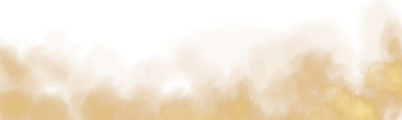 Fantastic yellow smoke. Magic smoke. Smog cloud on podium or stage. Fog vapor over ground or water surface, magic haze. PNG.

