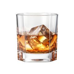 Whiskey in Glass Isolated on a Transparent Background