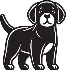 Labrador Puppy Dog Stylized Vector Illustration
