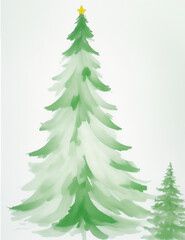 Obraz premium christmas tree isolated on white - christmas tree background - Generative AI