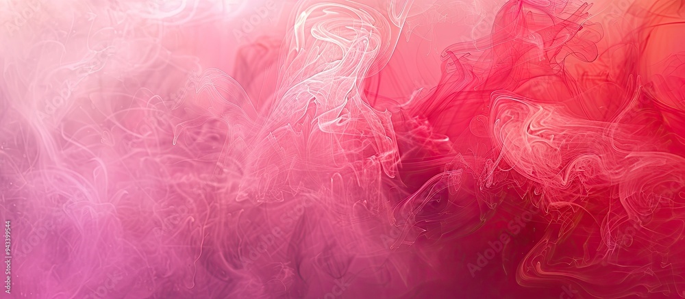 Aufkleber Abstract art background with a flowing mist effect in bright pink and red colors suitable for showcasing text or images within the copy space image