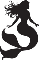 Mermaid Shape Vector Silhouette