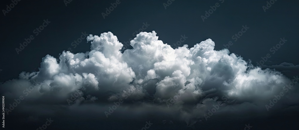 Poster A white cloud against a dark backdrop creates a visually striking copy space image symbolizing purity elegance and inducing a sense of calm