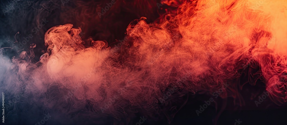 Fototapete a vibrant blend of orange and red steam set against a dark backdrop with ample copy space image incl