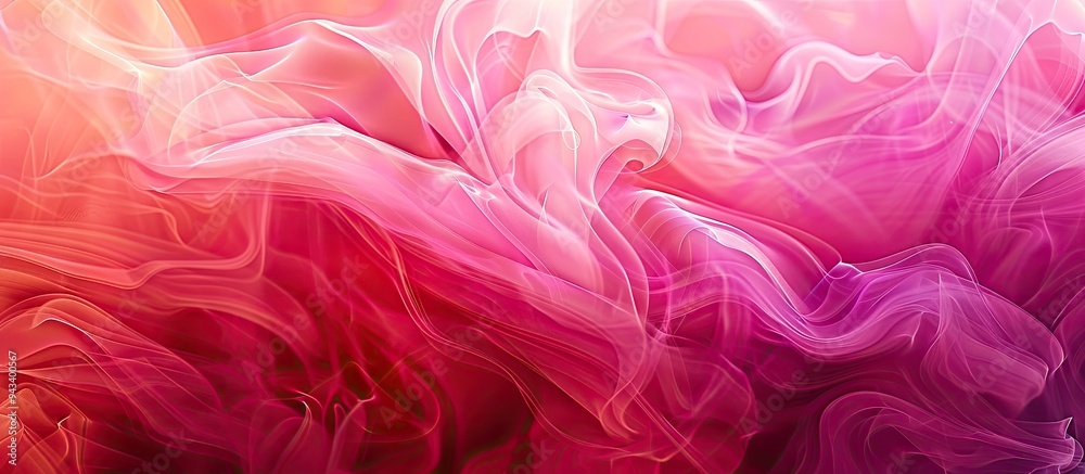 Leinwandbilder Abstract art background with a flowing mist effect in bright pink and red colors suitable for showcasing text or images within the copy space image