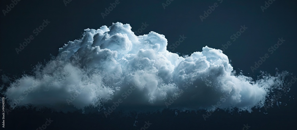 Poster a white cloud against a dark backdrop creates a visually striking copy space image symbolizing purit