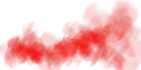 Fantastic red smoke. Magic smoke. Smog cloud on podium or stage. Fog vapor over ground or water surface, magic haze. PNG.