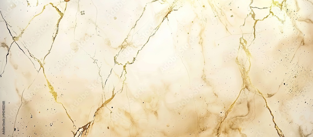 Poster Vintage beige marble background with elegant gold veins perfect for adding text with copy space image