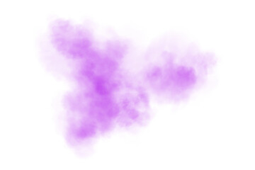 Fantastic purple smoke. Magic smoke. Smog cloud on podium or stage. Fog vapor over ground or water surface, magic haze. PNG.