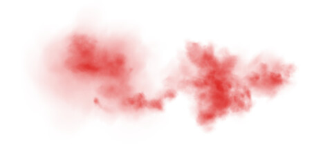 Fantastic red smoke. Magic smoke. Smog cloud on podium or stage. Fog vapor over ground or water surface, magic haze. PNG.