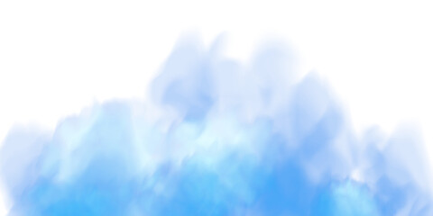 Fantastic blue smoke. Magic smoke. Smog cloud on podium or stage. Fog vapor over ground or water surface, magic haze. PNG.