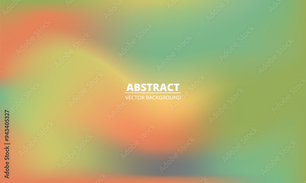 Aufkleber Color gradient abstract background. Orange, green and yellow gradation vector texture. Pastel color blur abstract background. Vector illustration