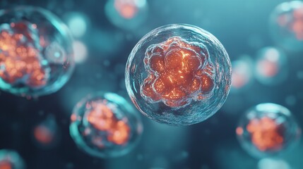 Macro close up shot of bacteria and virus cells in a scientific laboratory petri dish.