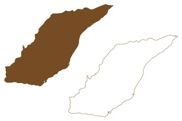 Ile Jesus island (Canada, Quebec Province, North America, Hochelaga Archipelago) map vector illustration, scribble sketch Ile Jesus map