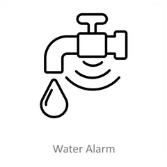 Water Alarm And Leak Detector Icon Concept