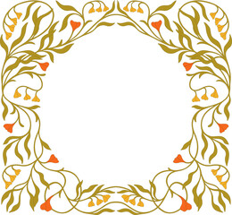 Art Nouveau floral frame. Decorative element. Vector.