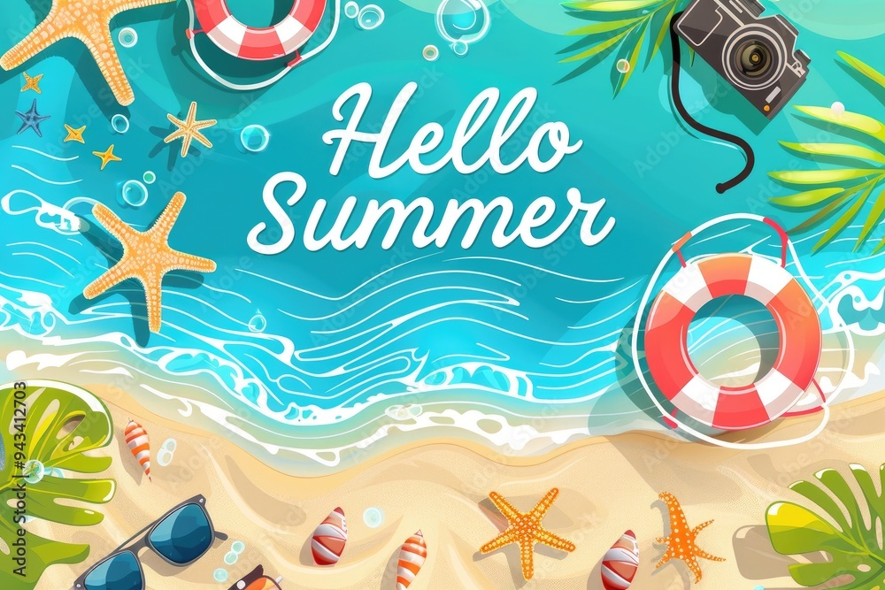 Canvas Prints summer holiday background with flops. generative ai
