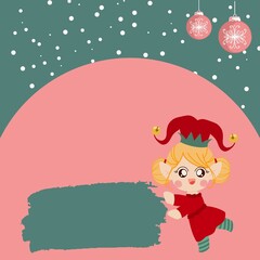 christmas card with elf 