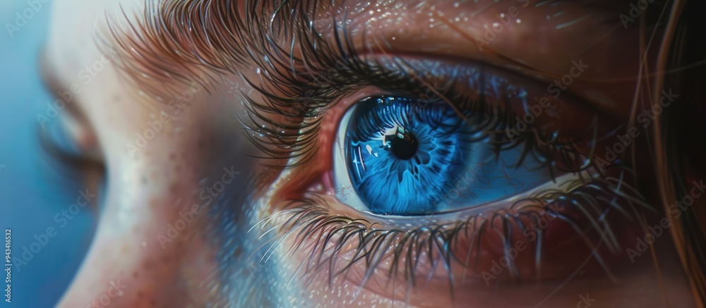 Poster Create an image with a blue paint stroke in the copy space image