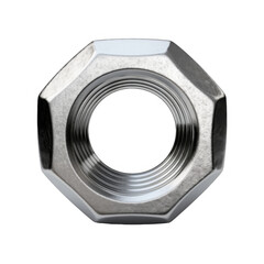 Steel Hex Nuts Isolated on a Transparent Background