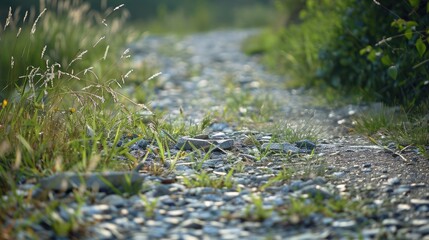 Roadside gravel grass