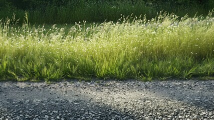 Roadside gravel grass