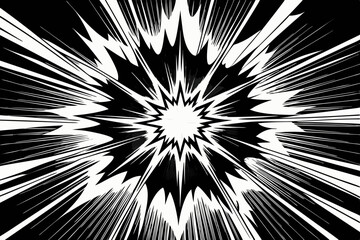 Dynamic Black and White Explosion Graphic