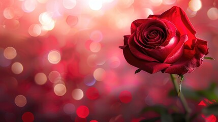 Romantic backdrop with red rose