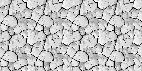 Crack pattern with a rough, fragmented design. seamless background pattern