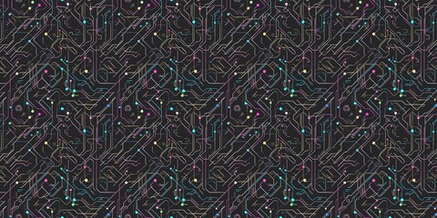 Cyber pattern with a futuristic, digital design. seamless background pattern