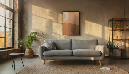 Fototapeta premium Modern Living Room Interior Design. Generated image