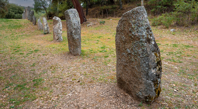 megalithic menhirs arise in the nuragic village of biru and concas