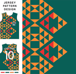 Fototapeta premium Abstract ethnic concept vector jersey pattern template for printing or sublimation sports uniforms football volleyball basketball e-sports cycling and fishing Free Vector.