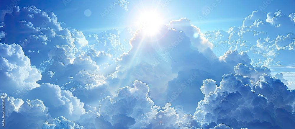 Poster clouds shading sun in anticipation of storm creating an ominous atmosphere in the sky ideal for a co