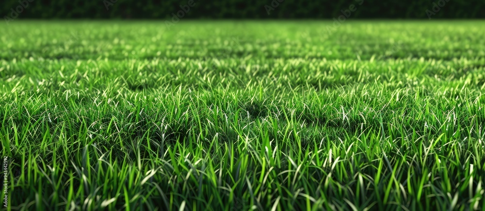 Poster soccer field with lush green grass ideal for a copy space image