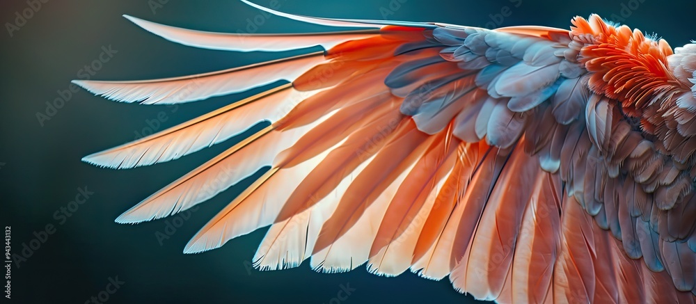 Aufkleber Stunning view of a beautiful bird s wing with a captivating background providing ample copy space image