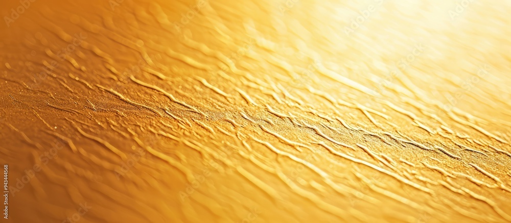 Leinwandbilder selective focus on a textured yellow paper with an embossed grain pattern providing ample copy space