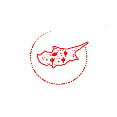Cyprus map stamp red rubber stamp on white background. Generative AI