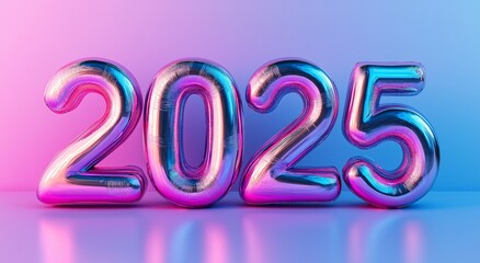 New Year 2025 typography with vibrant and festive design