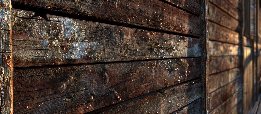 Poster old weathered wooden wall with rustic charm perfect as a copy space image