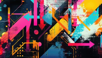 A vibrant and dynamic illustration of arrows pointing in different directions, symbolizing the diverse range of possibilities open to us through continuous learning.