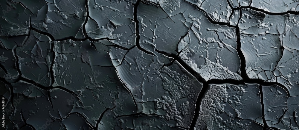 Aufkleber Crackled surface backdrop for design with a blank area for content Ideal for a website header. Creative banner. Copyspace image