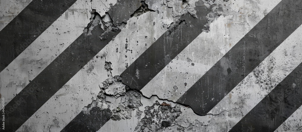 Fototapete an aged concrete wall textured with striped lines peeling and cracks creating a gray backdrop with s