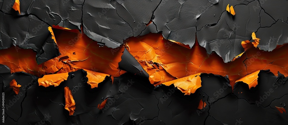 Poster A visual representation of keyword research on orange torn paper set against a black backdrop creating a symbolic image with room for text. Creative banner. Copyspace image