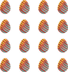 Illustration on theme seamless celebration holiday Easter with hunt colorful bright eggs