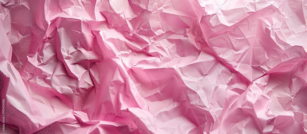Poster a detailed shot of crumpled pink paper as a backdrop with copy space image
