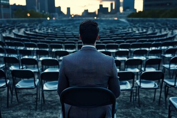 man alone in theater