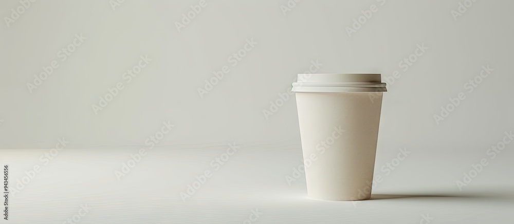 Poster an impressive close up photo of an empty paper cup on a clean white backdrop with copy space image i