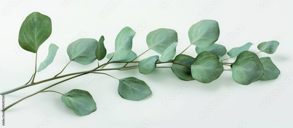 Aufkleber a green eucalyptus branch on a clear background serves as a backdrop for showcasing products such as